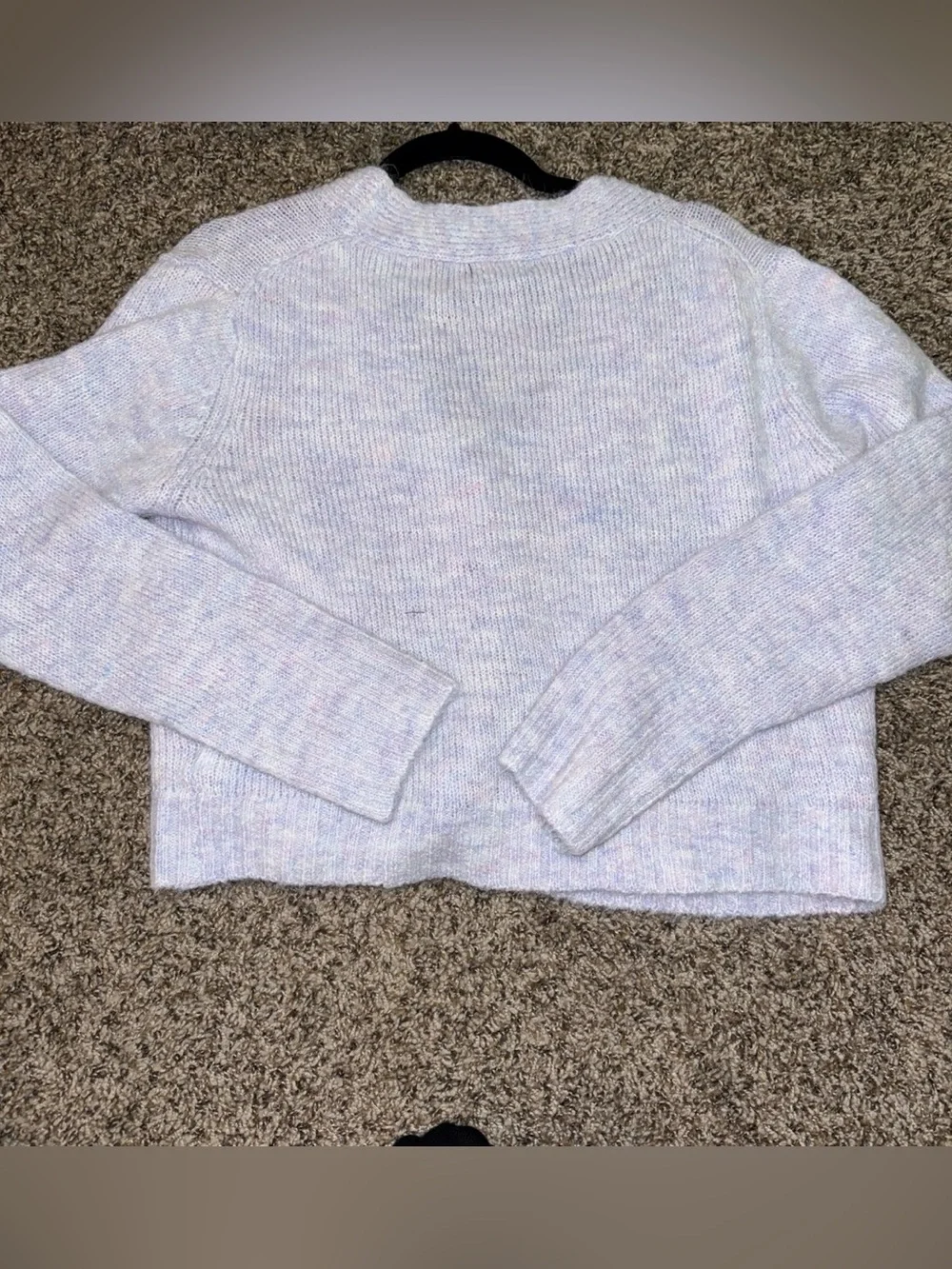Papermoon Pastel Lavender Knit V-Neck Button Cardigan
